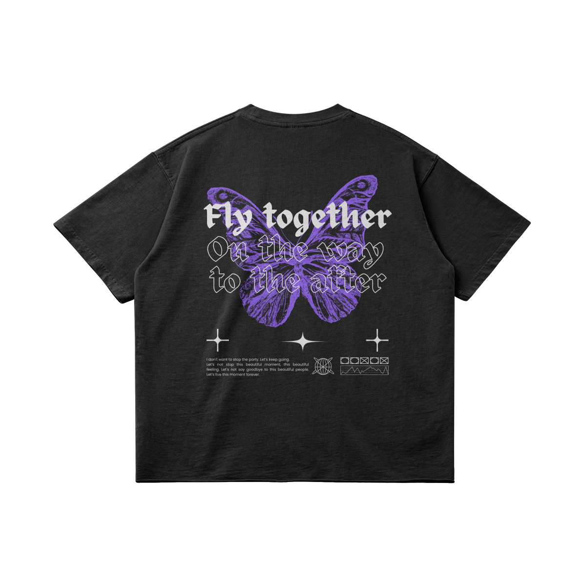 Fly Together Tee | Crop Faded Black