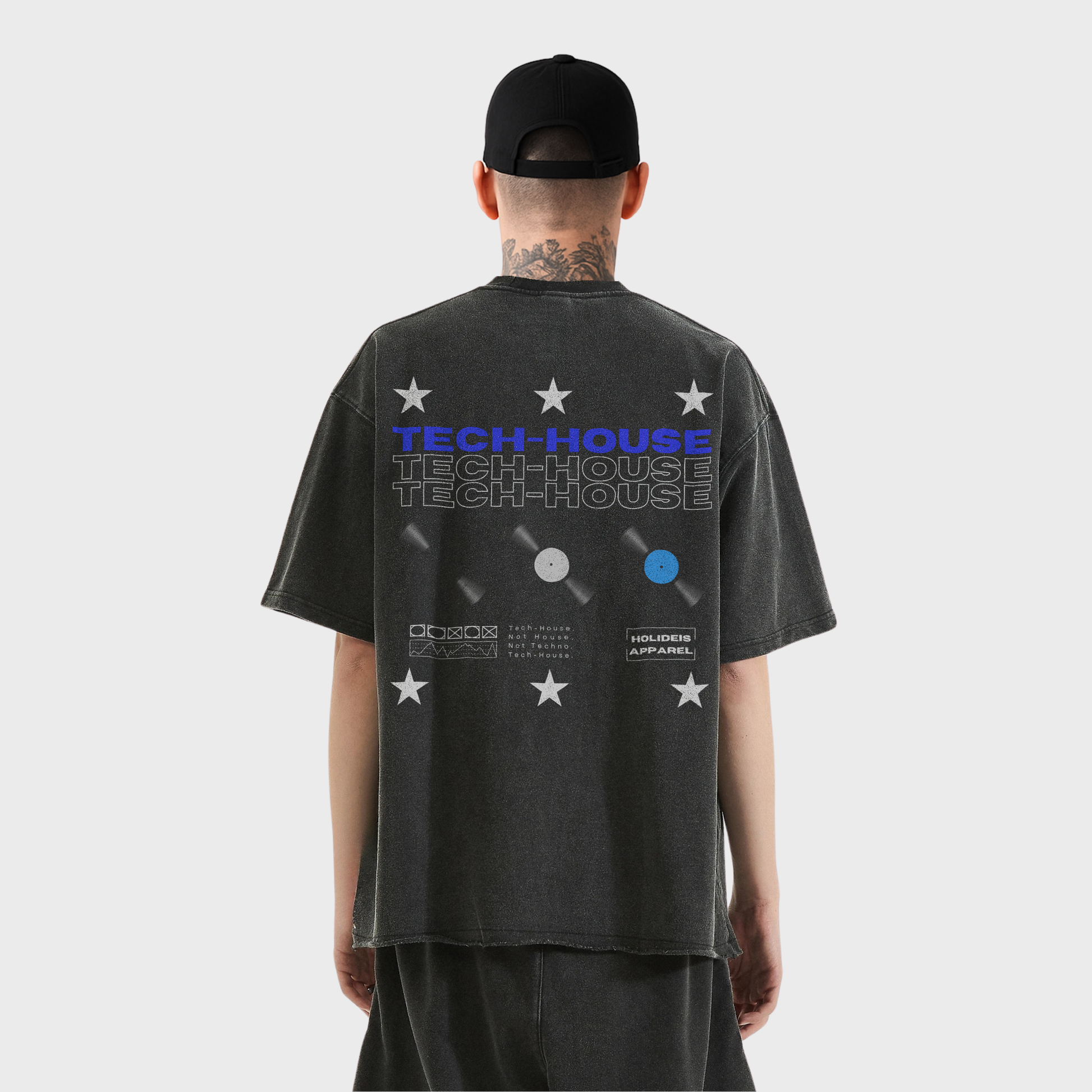 Tech House Tee | Crop Faded Black