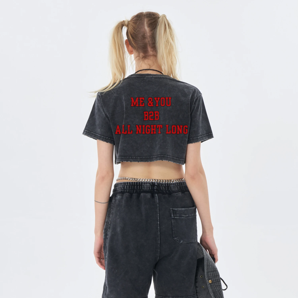 Me B2B You Crop Top | Mottled Black