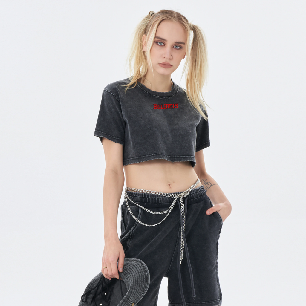 Me B2B You Crop Top | Mottled Black