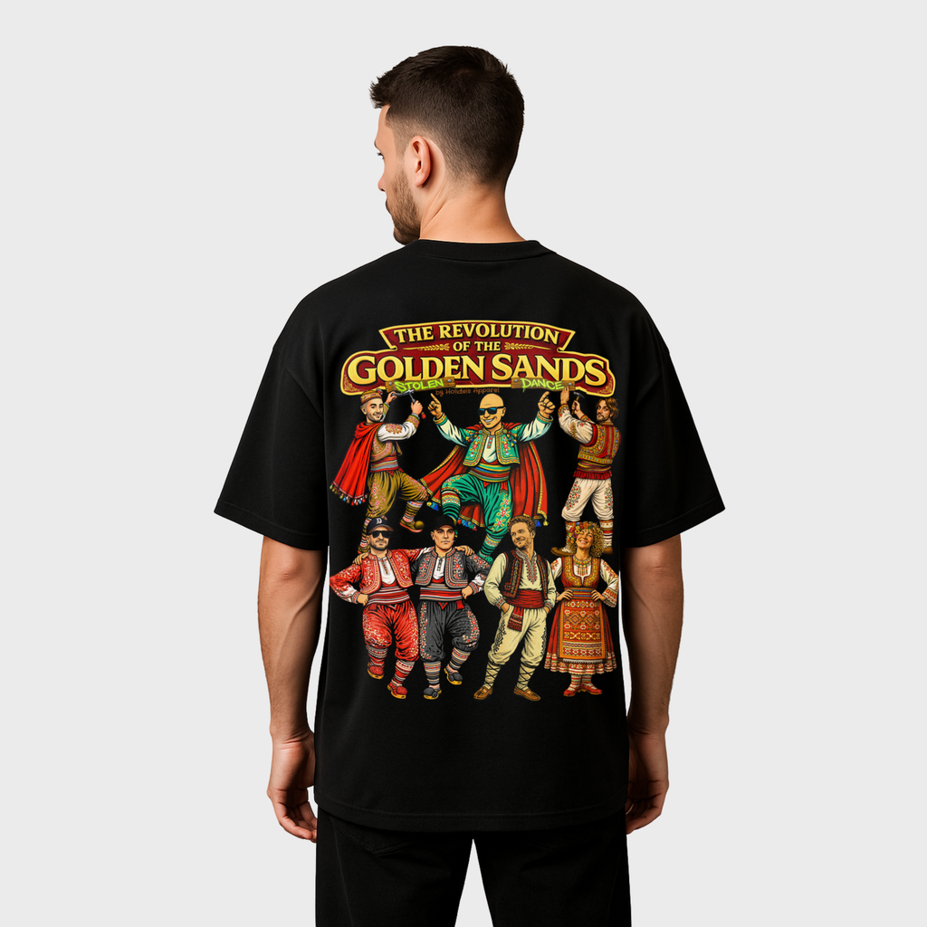 Revolution in Golden Sands Tee | Black