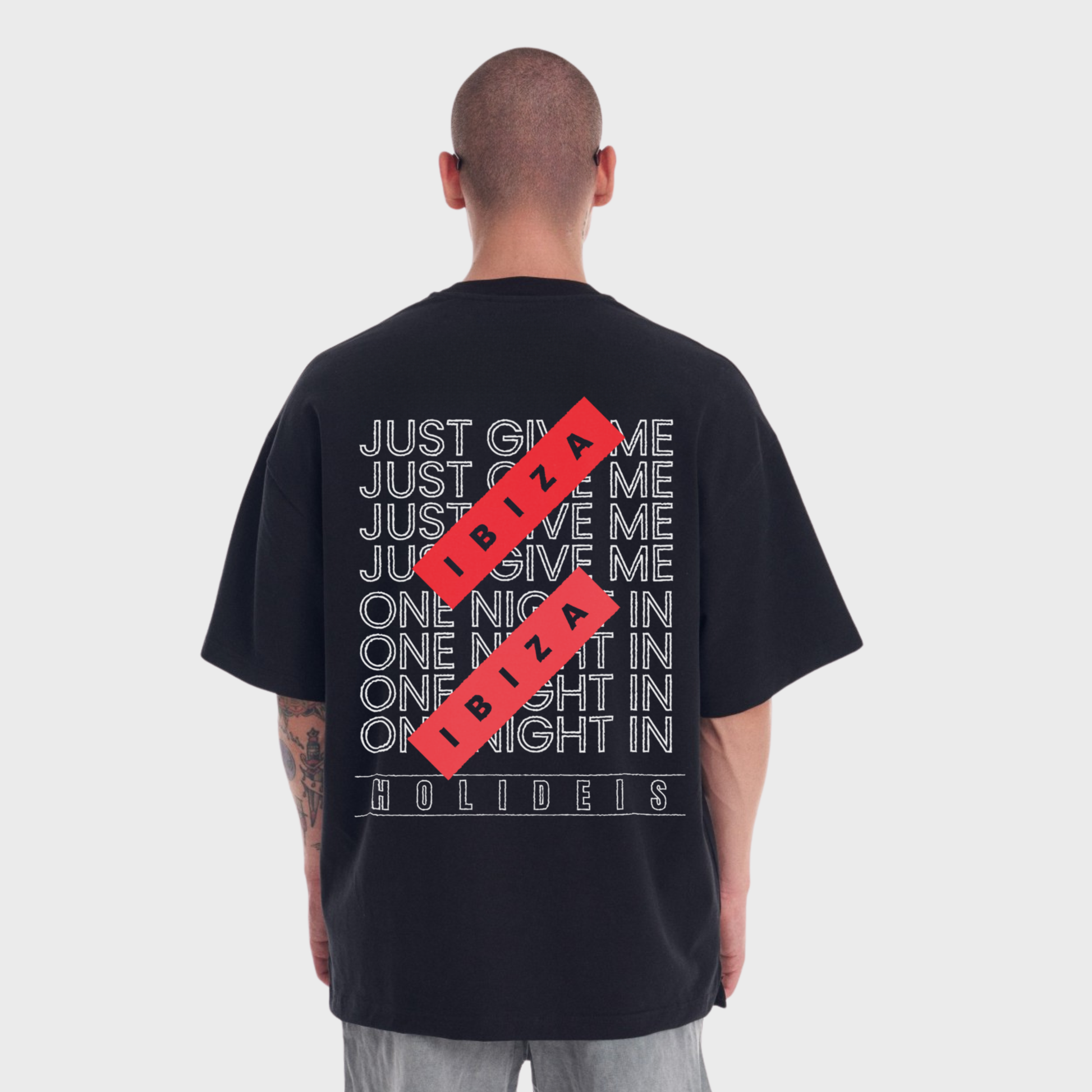 One Night In Ibiza Tee | Faded Black