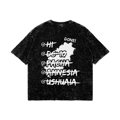 Ibiza Club List Oversize Snow Wash Tee