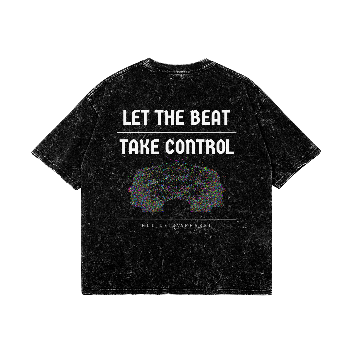 Let The Beat Take Control Oversize Snow Wash Tee