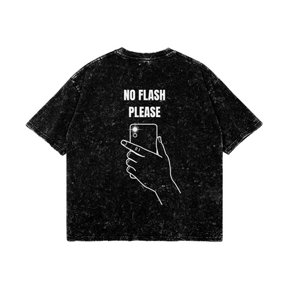 No Flash Please Oversize Snow Wash Tee