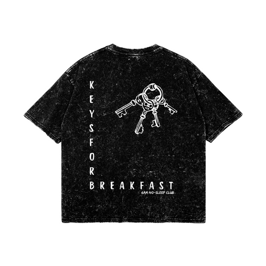 Keys For Breakfast Oversize Snow Wash Tee