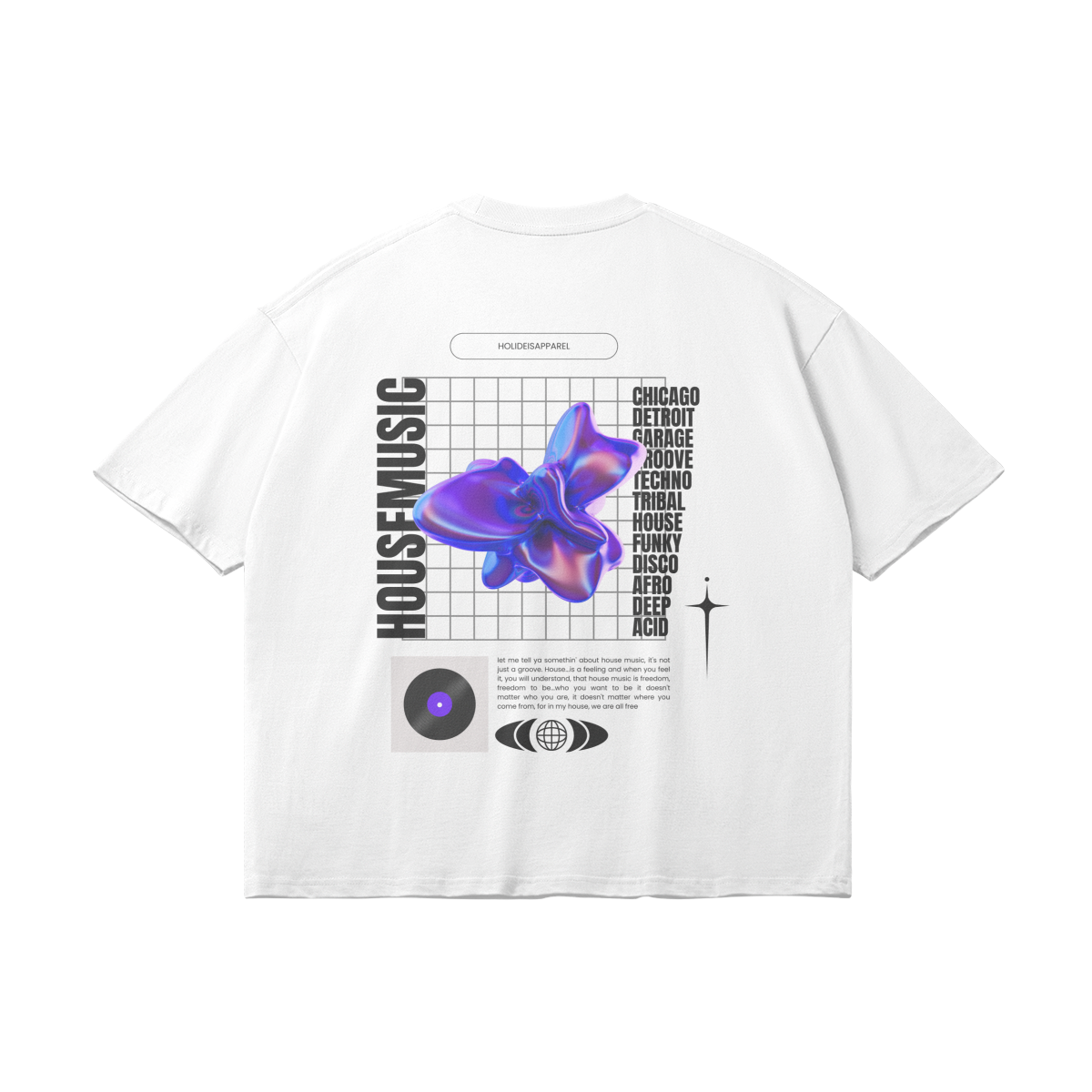 House Music Oversize Light Tee