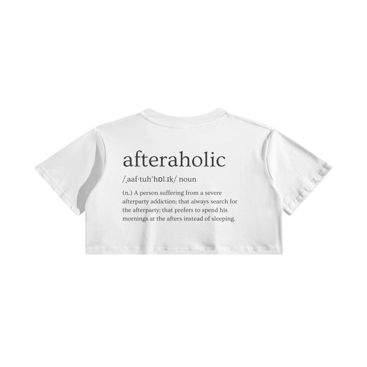 Afteraholic Woman White Crop Top