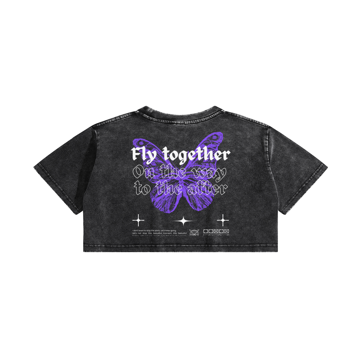 Fly To The After Woman Snow Wash Crop Top