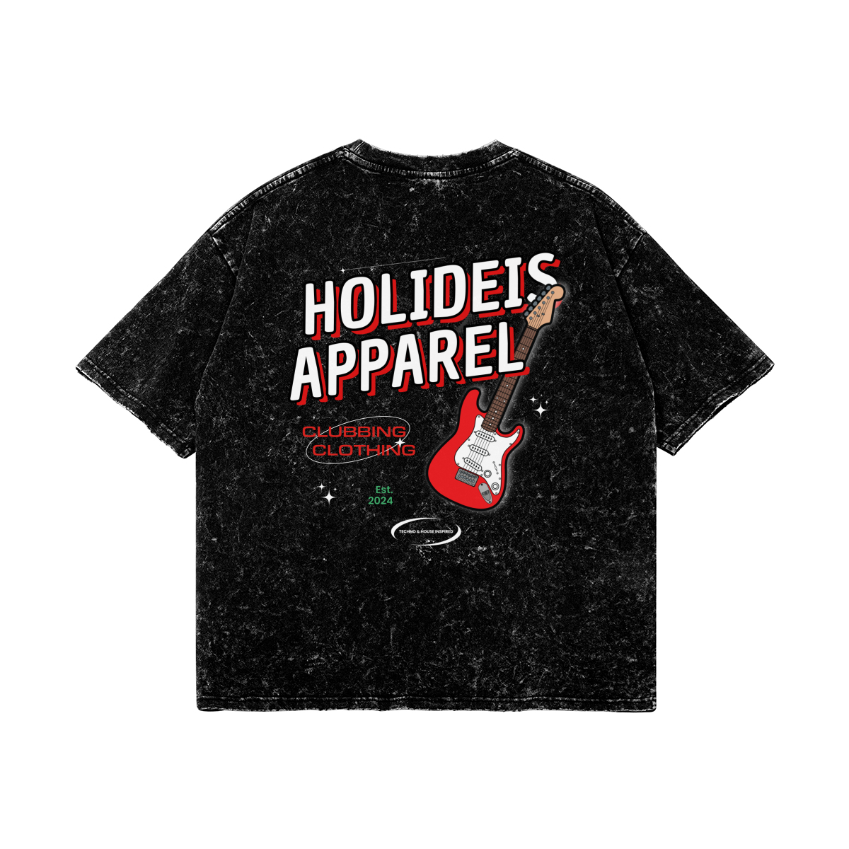 Holideis Club Guitar Oversize Snow Wash Tee