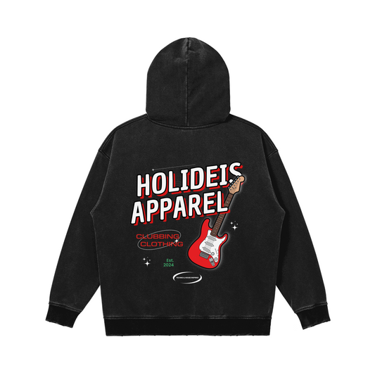 Holideis Club Guitar Wash Snap Collar Hoodie