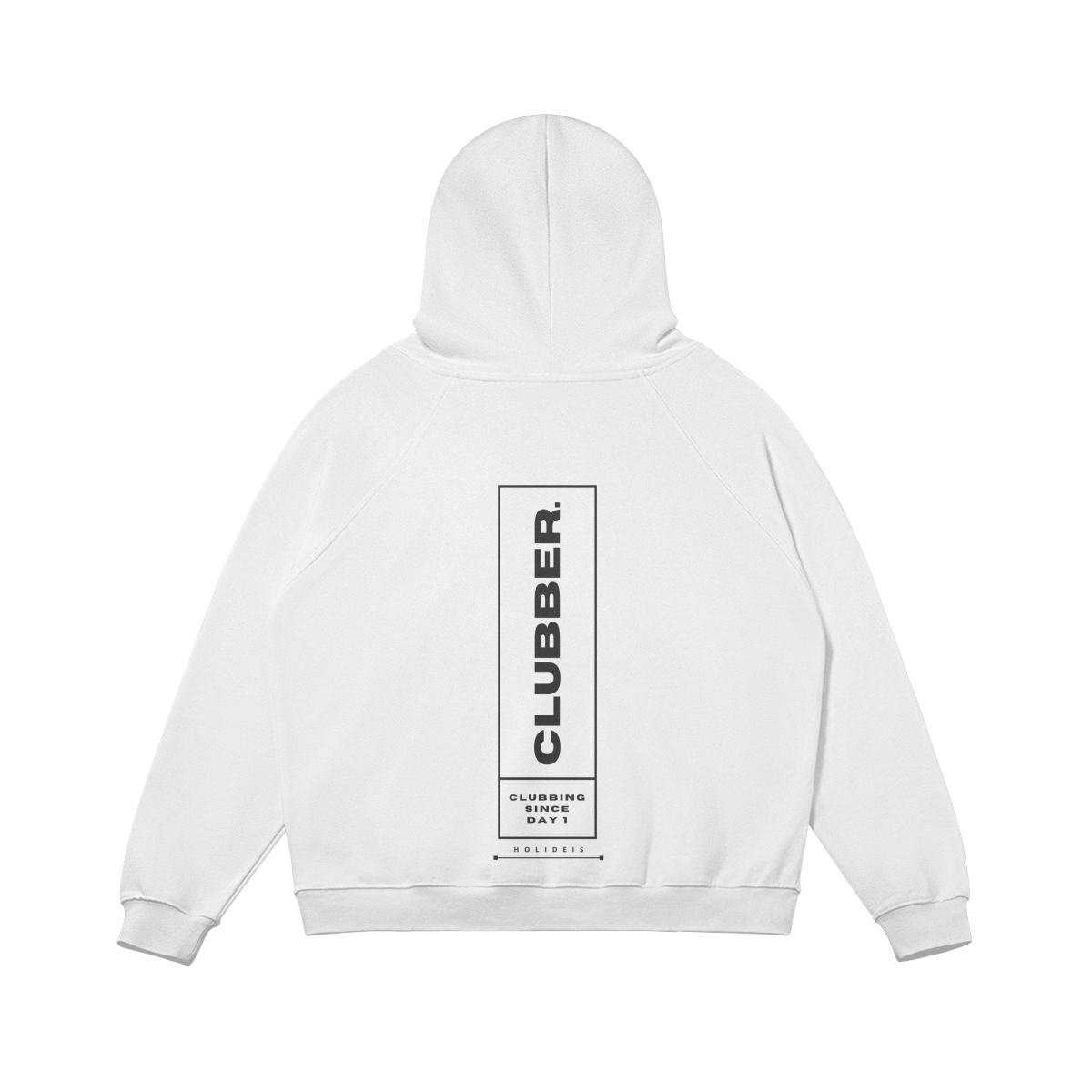 Clubber White Super Oversize Fleece Lined Hoodie