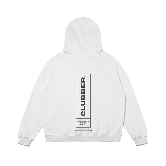 Clubber White Super Oversize Fleece Lined Hoodie