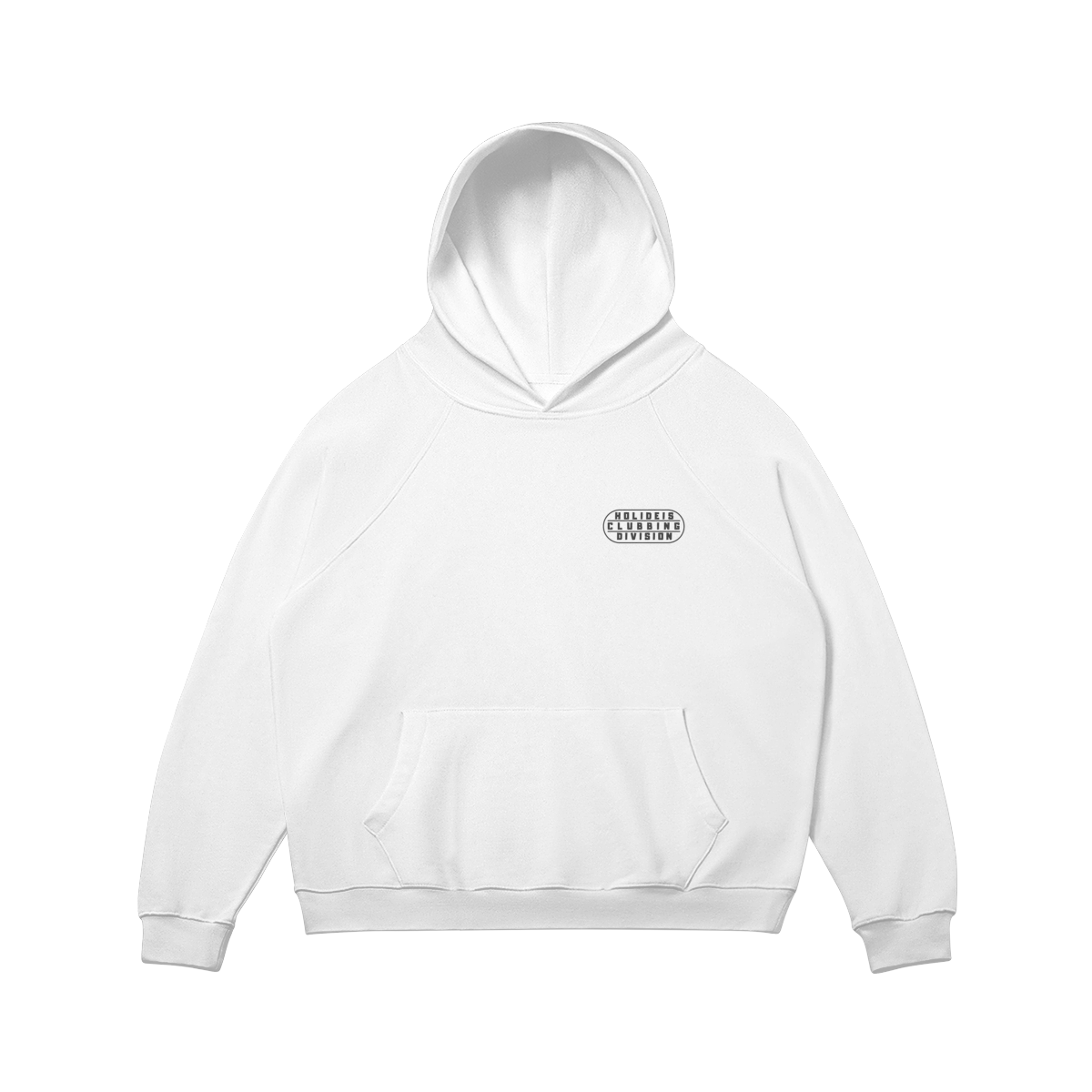 Clubber White Super Oversize Fleece Lined Hoodie