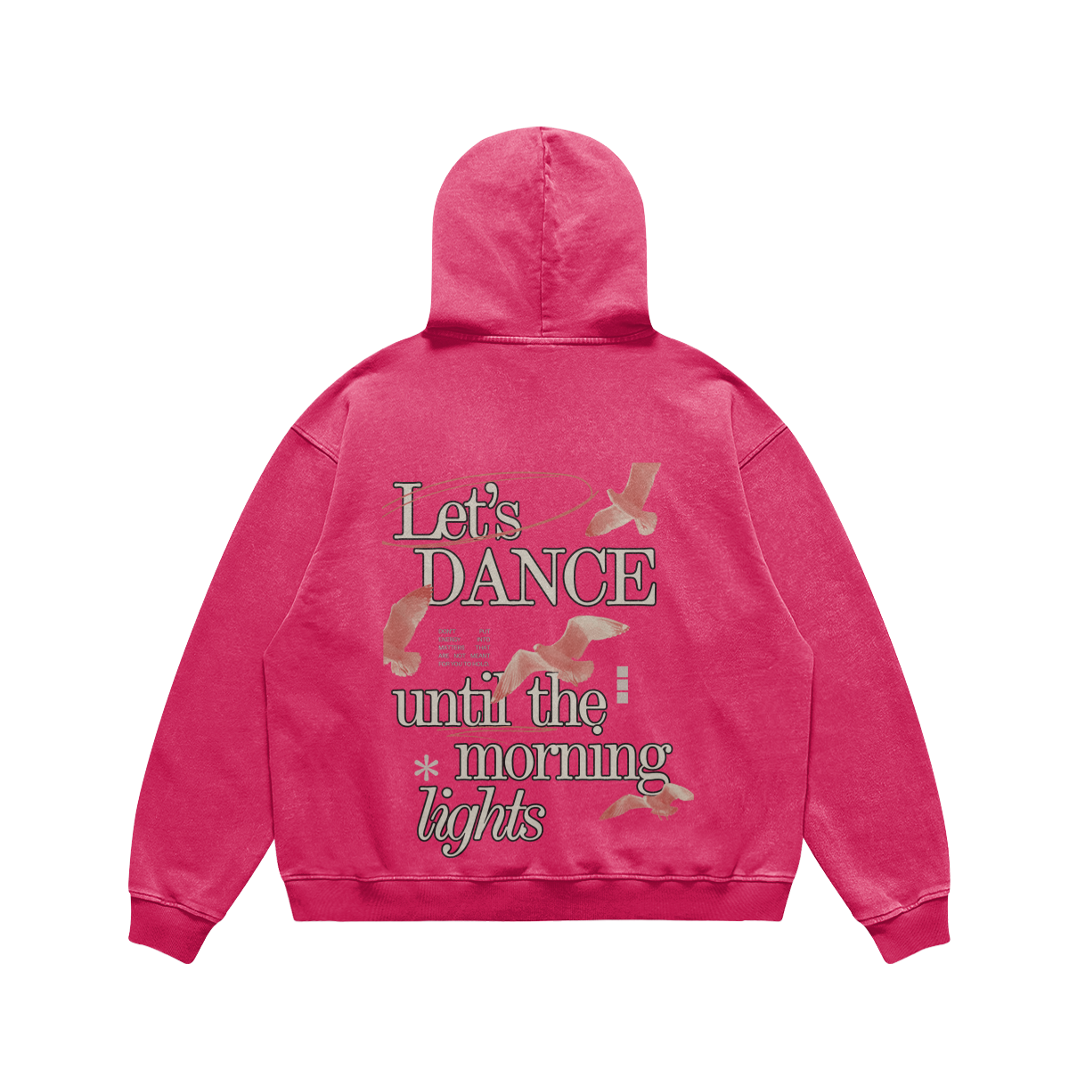 Let's Dance Until The Morning Lights Oversize Heavy Faded Hoodie