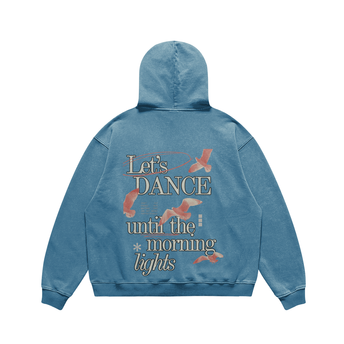 Let's Dance Until The Morning Lights Oversize Heavy Faded Hoodie