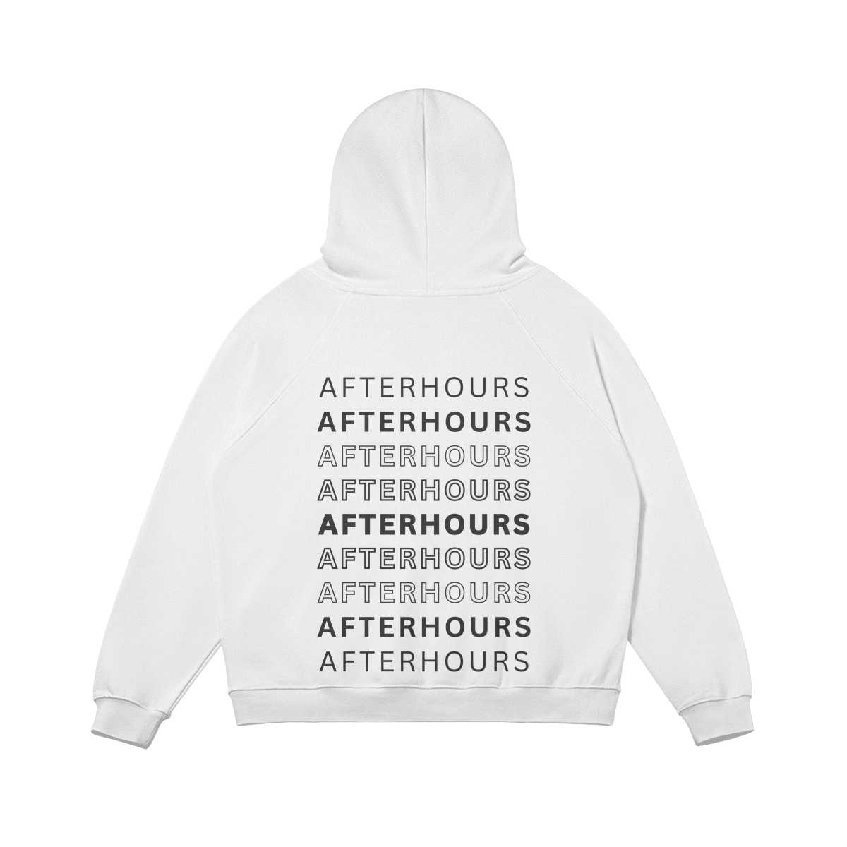 Afterhours White Super Oversize Fleece Lined Hoodie