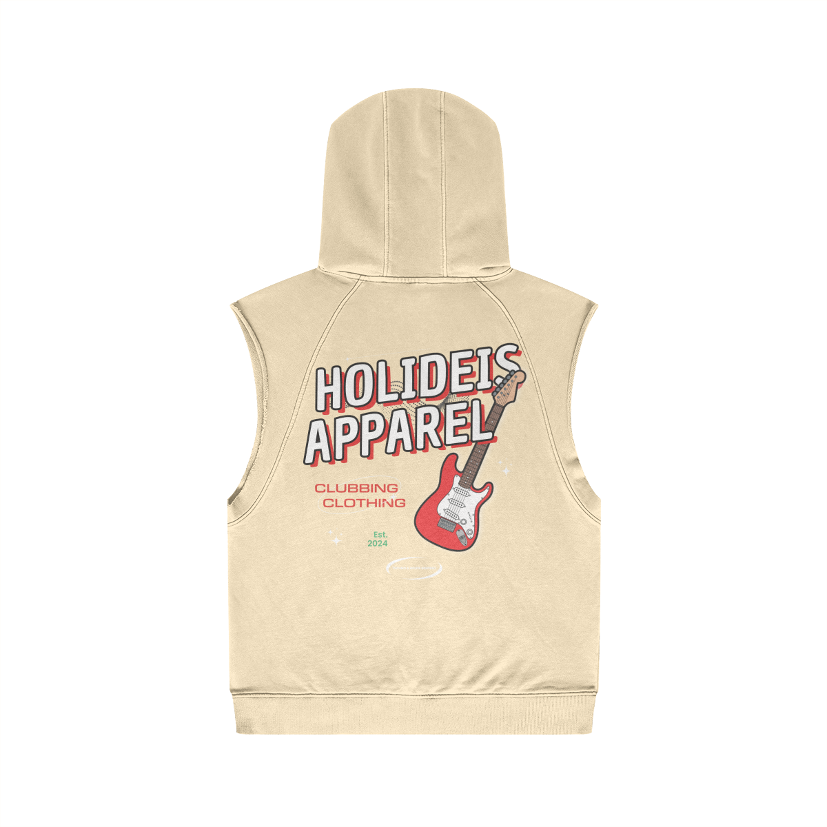 Holideis Club Guitar Oversize Wash Sleeveless Hoodie