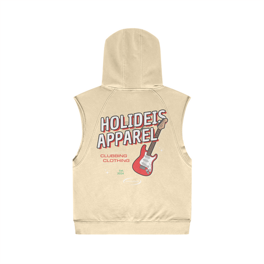 Holideis Club Guitar Oversize Wash Sleeveless Hoodie