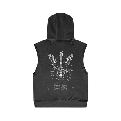 Holideis Club Winged Guitar Oversize Wash Sleeveless Hoodie