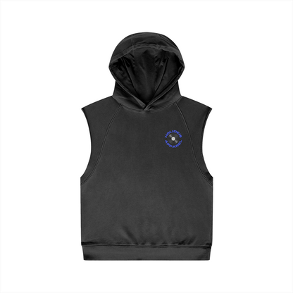 House Music Oversize Wash Sleeveless Hoodie