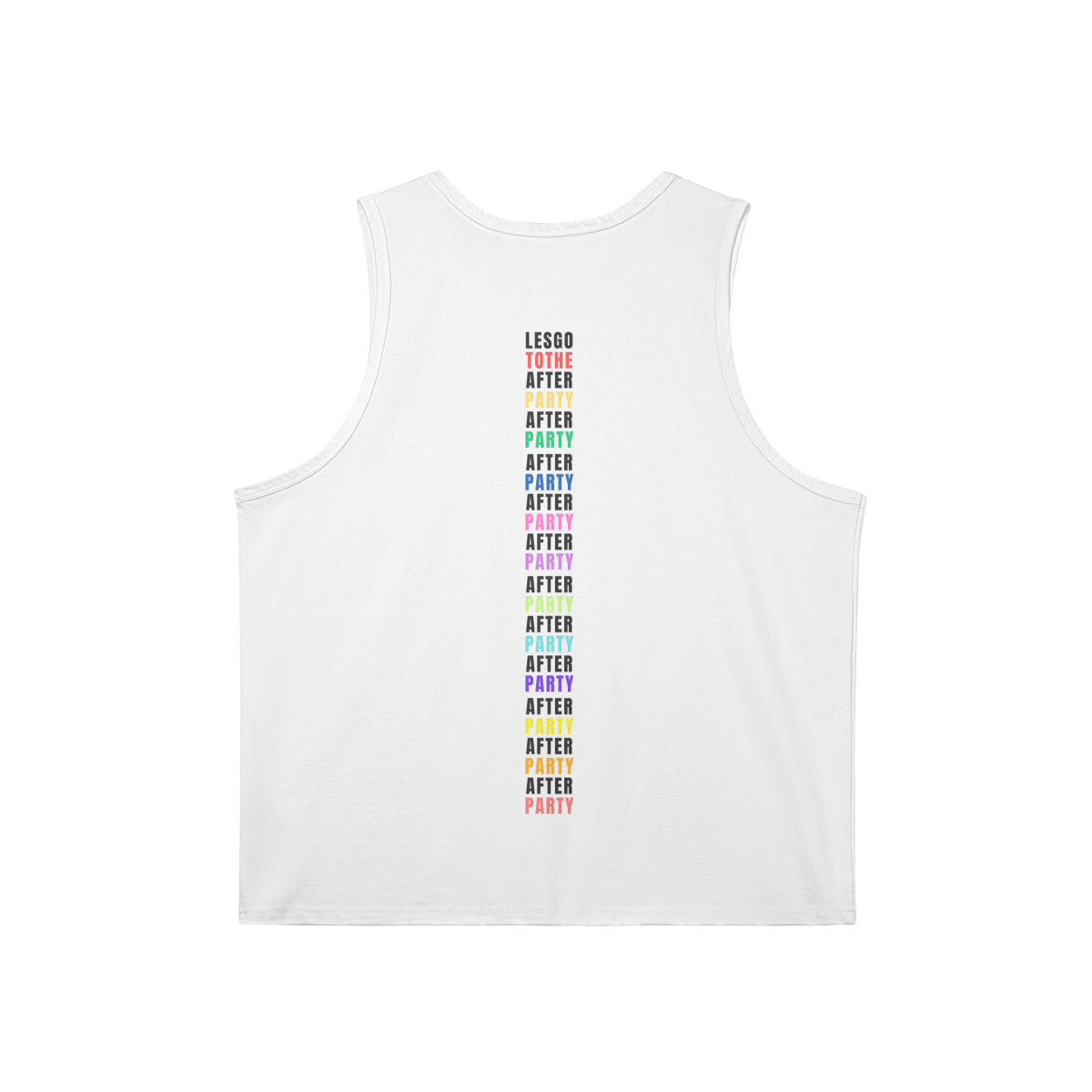 Afterparty Rainbow White Longline Tank Top Duplicate